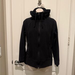 Columbia Women’s Black Hoodie — Mock Neck, Cuffed Sleeves, Size M